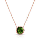 Bezel Green Tourmaline Necklace