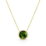 Bezel Green Tourmaline Necklace