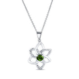 Green Tourmaline Flower Necklace