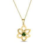 Green Tourmaline Flower Necklace