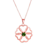 Green Tourmaline Intertwined Hearts Necklace
