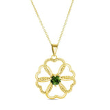 Green Tourmaline Intertwined Hearts Necklace