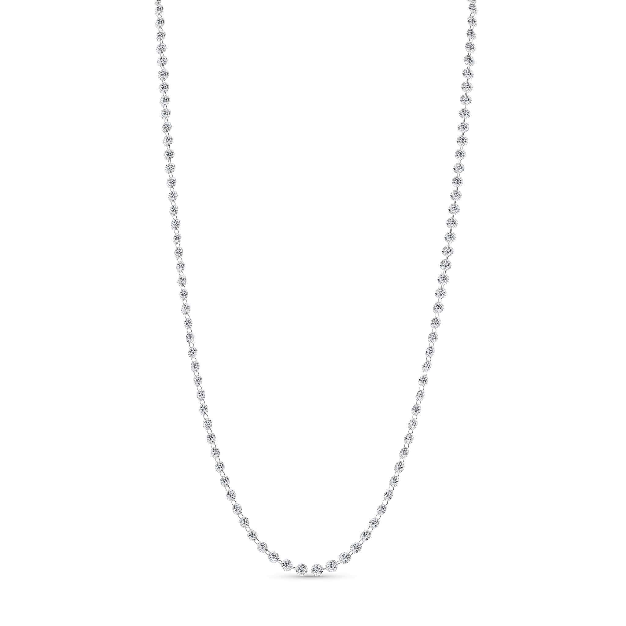15 Carat Floating Lab Diamond Necklace featuring 107 lab-created diamonds in a stunning design.