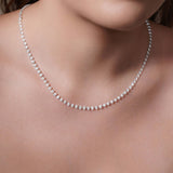 15 Carat Floating Lab Diamond Necklace featuring 107 lab-created diamonds for a modern and elegant look.