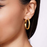 Textured Domed Gold Hoop Earrings