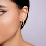 Textured Gold Endless Hoop Earrings