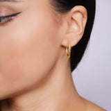 Textured Gold Endless Hoop Earrings