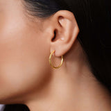 Textured Gold Endless Hoop Earrings