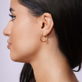 Textured Gold Endless Hoop Earrings