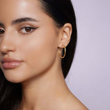 Textured Gold Endless Hoop Earrings