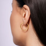 Textured Gold Endless Hoop Earrings