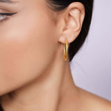 Textured Gold Endless Hoop Earrings