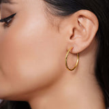 Textured Gold Endless Hoop Earrings