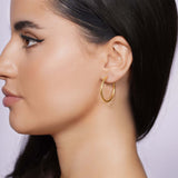 Textured Gold Endless Hoop Earrings
