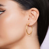 Textured Gold Endless Hoop Earrings