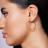 Textured Gold Endless Hoop Earrings