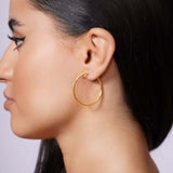 Textured Gold Endless Hoop Earrings