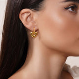 Gold Heart Shape Earrings