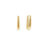 Elongated Puff Gold Earrings