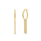 Multi String Curtain Drop Gold Dangle Earrings