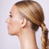 Multi String Curtain Drop Gold Dangle Earrings