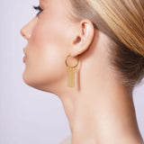 Multi String Curtain Drop Gold Dangle Earrings