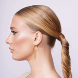Multi String Curtain Drop Gold Dangle Earrings