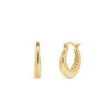 Tapered Gold Hoop Domed Earrings