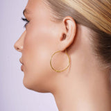 Partially Braided Gold Hoop Earrings