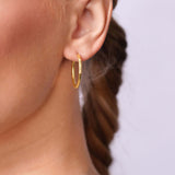 Matte Finished Diamond Cut Gold Hoop Earrings