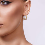 Tri Color Gold Overlapping Hoop Earrings