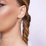 Tri Color Gold Overlapping Hoop Earrings