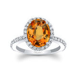 3 Carat Oval Citrine Halo Ring