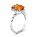 3 Carat Oval Citrine Halo Ring