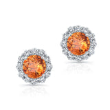 1 Carat Citrine Halo Studs