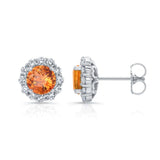 1 Carat Citrine Halo Studs
