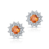 1.00ct. Double Halo Citrine Studs