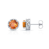 Unique 1 Carat Citrine Studs