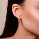 Grooved Gold Earrings