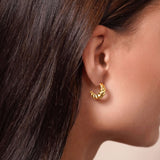 Grooved Gold Earrings