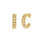 Diamond Cut Gold Ball Earrings