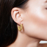 Diamond Cut Gold Ball Earrings