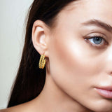 Diamond Cut Gold Ball Earrings