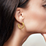 Diamond Cut Gold Ball Earrings