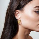 Diamond Cut Gold Ball Earrings