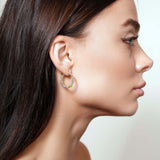 One Row Diamond Cut Gold Ball Earrings