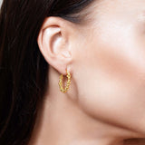 One Row Diamond Cut Gold Ball Earrings