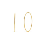 Gold Endless Hoop Earrings showcasing a sleek, timeless design, perfect for casual and formal occasions.