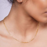 Lightweight Gold Paper Clip Chain
