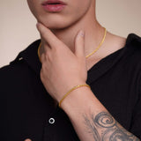 Men's Lightweight Wheat Gold Bracelet